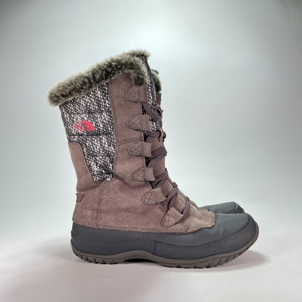 The North Face Nuptse Purna Brown Winter Boots NF00A0Z3 Women's Size 8.5